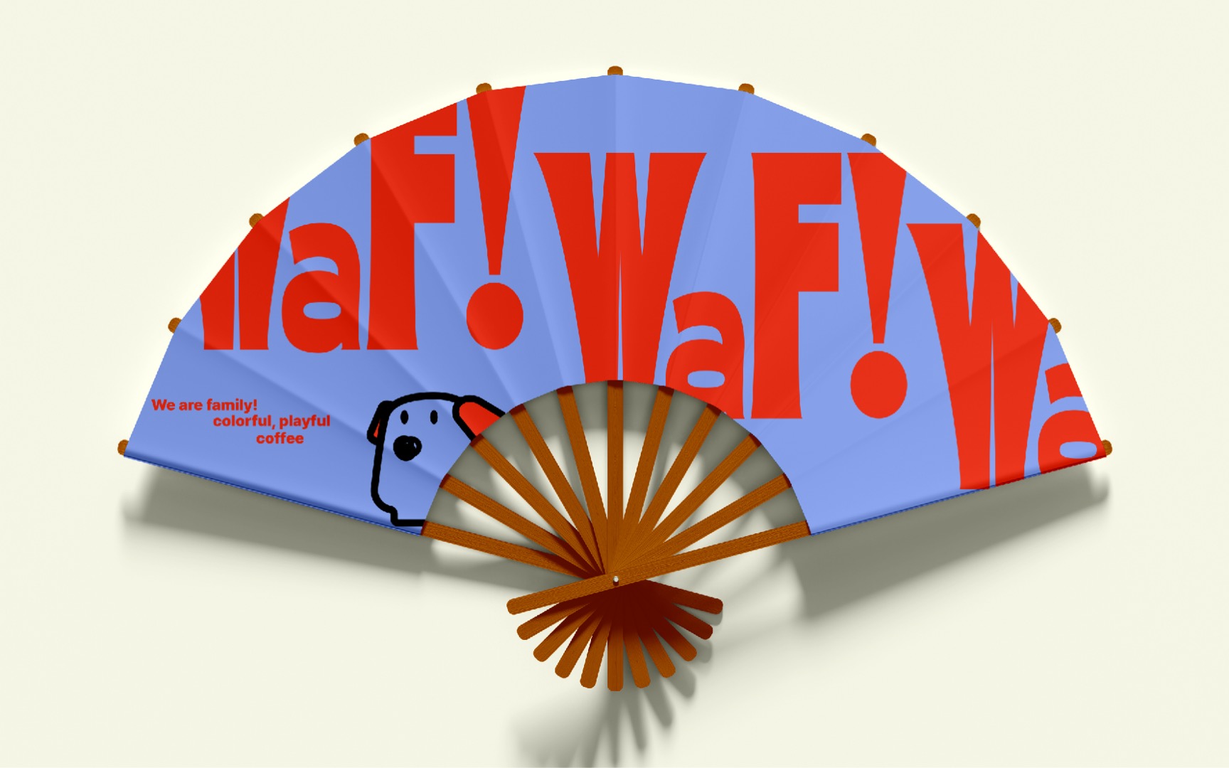 WAF 그래픽이 적용된 부채